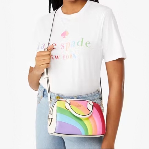 ♠️kate spade Pride Rainbow Collection Leather Duffle Crossbody Bag NWT - Picture 3 of 16